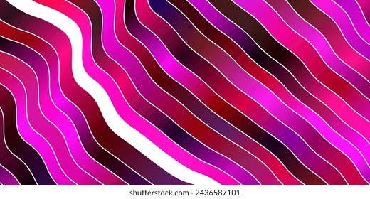 Fondo de vector rosa oscuro con líneas dobladas. Ilustración de degradado en estilo simple con arcos. Patrón para folletos de negocios, folletos
