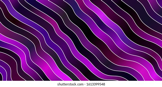 Dark Pink vector background with bows. Colorful illustration with curved lines. Template for your UI design.