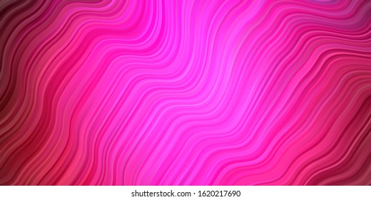 Dark Pink vector background with bows. Colorful illustration in abstract style with bent lines. Smart design for your promotions.