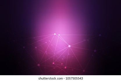 Dark Pink vector background with bubbles, lines. Modern abstract colorful illustration with spheres and lines. Beautiful design for your business advert.