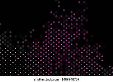 Dark Pink vector background with bubbles. Glitter abstract illustration with blurred drops of rain. Design for business adverts.