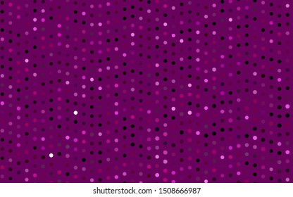 Dark Pink vector background with bubbles. Abstract illustration with colored bubbles in nature style. Pattern of water, rain drops.