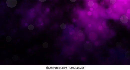 Dark Pink vector background with bubbles. Illustration with set of shining colorful abstract spheres. Pattern for wallpapers, curtains.