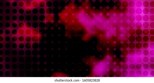 Dark Pink vector background with bubbles. Abstract decorative design in gradient style with bubbles. Design for your commercials.