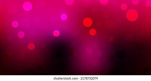Dark pink vector background with bubbles. Abstract colorful disks on simple gradient background. Pattern for wallpapers, curtains.