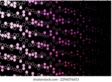 Dark Pink vector background with bubbles. Glitter abstract illustration with blurred drops of rain. Pattern of water, rain drops.