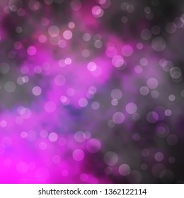 Dark Pink vector background with circles. Colorful illustration with gradient dots in nature style. New template for your brand book.