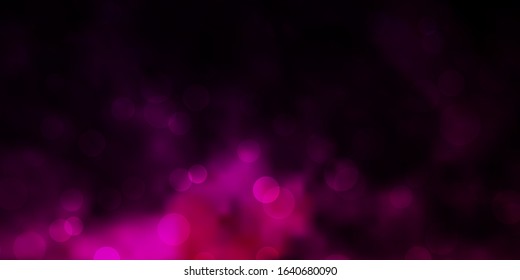 Dark Pink vector background with circles. Abstract decorative design in gradient style with bubbles. Design for your commercials.