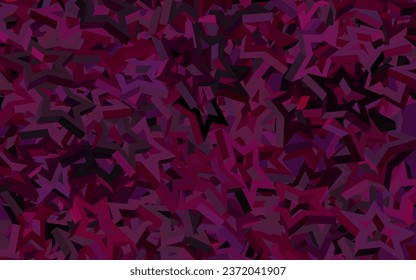 Dark Pink vector background with colored stars. Modern geometrical abstract illustration with stars. Best design for your ad, poster, banner.