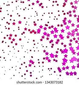 Dark Pink vector background with colorful stars. Colorful illustration with abstract gradient stars. Best design for your ad, poster, banner.