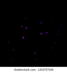 Dark Pink vector background with colorful stars. Colorful illustration with abstract gradient stars. Pattern for new year ad, booklets.