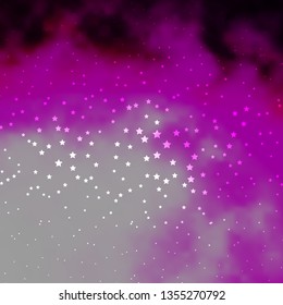 Dark Pink vector background with colorful stars. Colorful illustration in abstract style with gradient stars. Design for your business promotion.