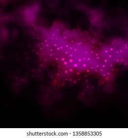 Dark Pink vector background with colorful stars. Decorative illustration with stars on abstract template. Best design for your ad, poster, banner.