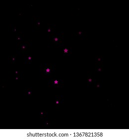 Dark Pink vector background with colorful stars. Colorful illustration in abstract style with gradient stars. Pattern for wrapping gifts.