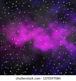 Dark Pink vector background with colorful stars. Shining colorful illustration with small and big stars. Theme for cell phones.