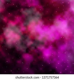 Dark Pink vector background with colorful stars. Modern geometric abstract illustration with stars. Pattern for websites, landing pages.