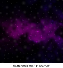 Dark Pink vector background with colorful stars. Colorful illustration with abstract gradient stars. Pattern for new year ad, booklets.