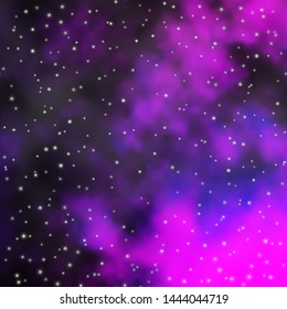 Dark Pink vector background with colorful stars. Modern geometric abstract illustration with stars. Pattern for wrapping gifts.