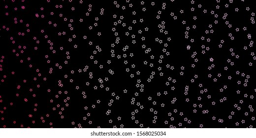 Dark Pink vector background with colorful stars. Modern geometric abstract illustration with stars. Theme for cell phones.
