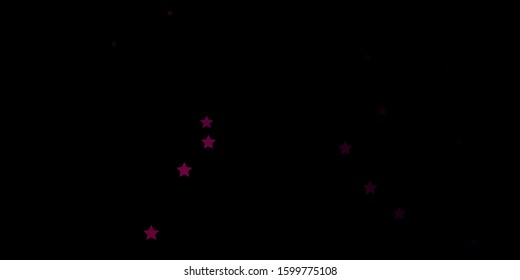 Dark Pink vector background with colorful stars. Blur decorative design in simple style with stars. Theme for cell phones.