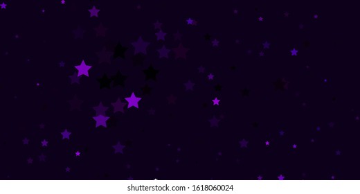 Dark Pink vector background with colorful stars. Blur decorative design in simple style with stars. Theme for cell phones.