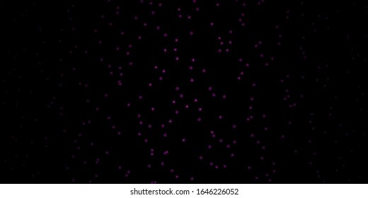 Dark Pink vector background with colorful stars. Modern geometric abstract illustration with stars. Pattern for new year ad, booklets.