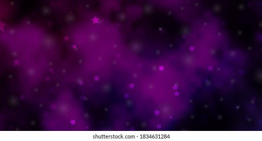 Fondo vector rosa oscuro con estrellas coloridas. Ilustración colorida en estilo abstracto con estrellas degradadas. Diseño para su promoción comercial.
