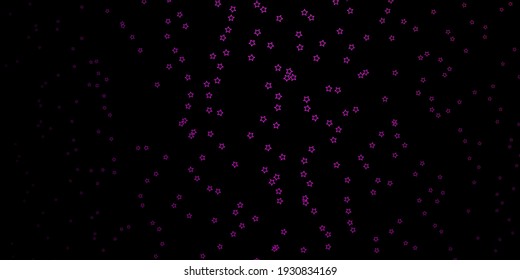 Dark Pink vector background with colorful stars. Colorful illustration in abstract style with gradient stars. Theme for cell phones.