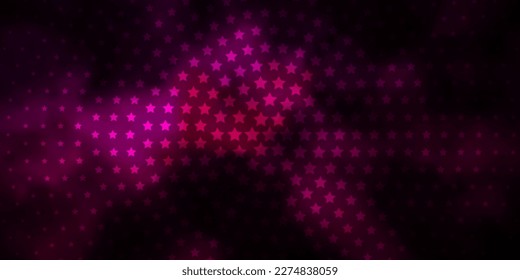 Dark Pink vector background with colorful stars. Modern geometric abstract illustration with stars. Pattern for websites, landing pages.