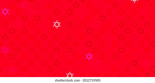 Dark pink vector background with covid-19 symbols. Colorful abstract illustration with gradient medical shapes. Best design for quarantine events.