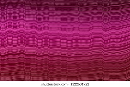Dark Pink vector background with curved circles. Colorful abstract illustration with gradient lines. New composition for your brand book.