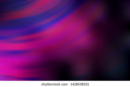 Dark Pink vector background with curved lines. A shining illustration, which consists of curved lines. Template for cell phone screens.