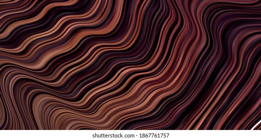 Dark Pink vector background with curved lines. Gradient illustration in simple style with bows. Template for cellphones.