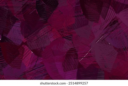 Fundo de vetor rosa escuro com linhas curvas. Uma ilustração abstrata circunflexo com gradiente. Design totalmente novo para seu anúncio.