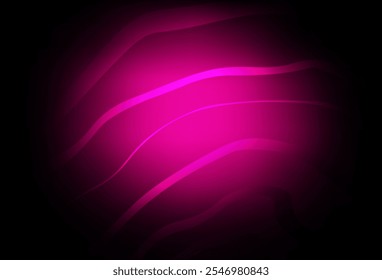Dark Pink vector background with curved lines. Creative illustration in halftone style with gradient. Pattern for your business design.