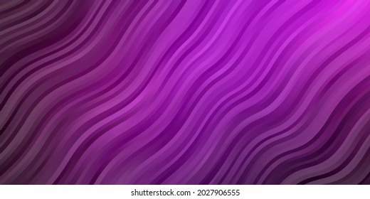 Dark Pink vector background with curves. Colorful geometric sample with gradient curves.  Pattern for websites, landing pages.