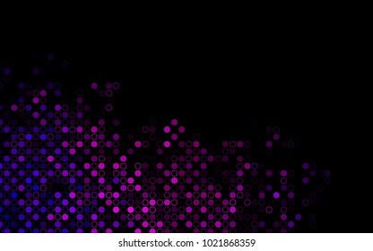 Dark Pink vector  background with dots. Blurred decorative design in abstract style with bubbles. Pattern can be used as texture of water, rain drops.