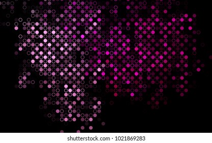 Dark Pink vector  background with dots. Blurred decorative design in abstract style with bubbles. New design for ad, poster, banner of your website.