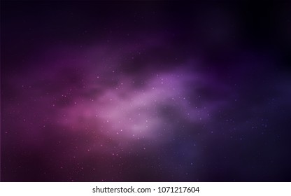 Dark Pink vector background with galaxy stars. Glitter abstract illustration with colorful cosmic stars. Smart design for your business advert.