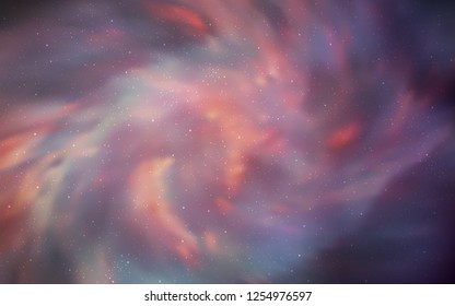 Dark Pink vector background with galaxy stars. Blurred decorative design in simple style with galaxy stars. Pattern for astronomy websites.
