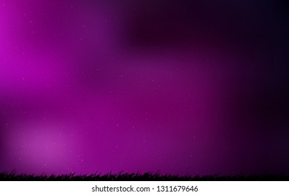 Dark Pink vector background with galaxy stars. Space stars on blurred abstract background with gradient. Best design for your ad, poster, banner.