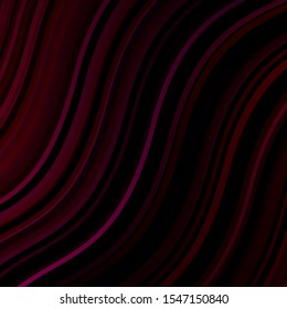 Dark Pink vector background with lines. Abstract illustration with gradient bows. Template for your UI design.