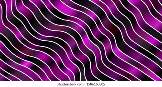 Dark Pink vector background with lines. Brand new colorful illustration with bent lines. Pattern for ads, commercials.