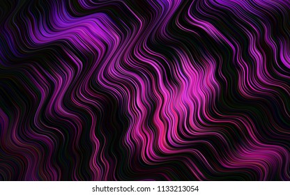 Dark Pink vector background with liquid shapes. Modern gradient abstract illustration with bandy lines. Brand new design for your ads, poster, banner.