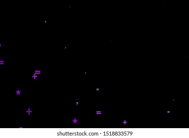 Dark Pink vector background with math elements. Colored mathematic signs with gradient on white background. Pattern for ad, booklets, leaflets of education.