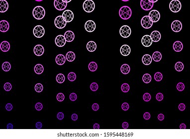 Dark Pink vector background with occult symbols. Abstract illustration with gothic gradient shapes. Best design halloween events.