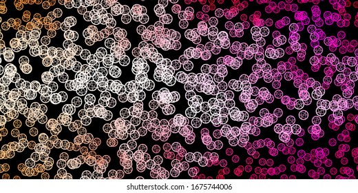Dark Pink vector background with occult symbols. Colorful mystic symbols with a gradient in ancient style. Simple base for your occult design.