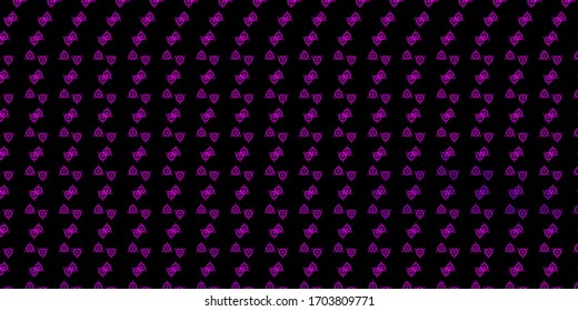 Dark Pink vector background with occult symbols. Retro design in abstract style with witchcraft forms. Best design halloween events.