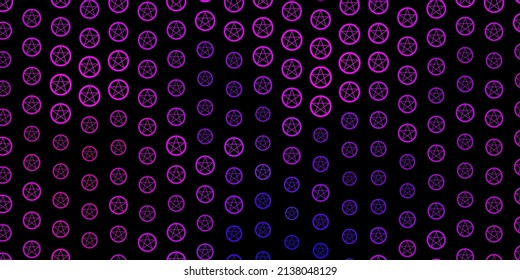 Dark Pink vector background with occult symbols. Abstract illustration with gothic gradient shapes. Design for magic, spiritual events.