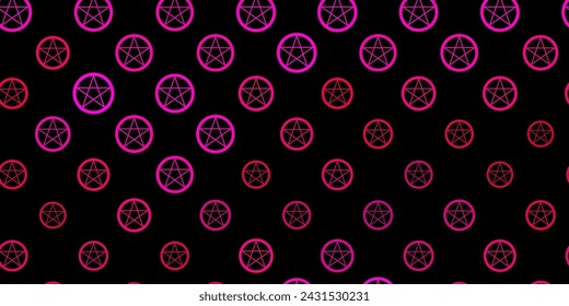 Dark Pink vector background with occult symbols. Colorful vintage illustration with gradient alchemy shapes. Simple base for your occult design.